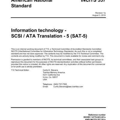خرید و دانلود نسخه کامل کتاب SCSI/ATA Translation – 5 (SAT-5 r01a)