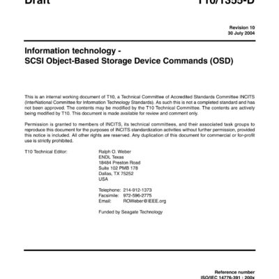 خرید و دانلود نسخه کامل کتاب SCSI Object-Based Storage Device Commands (OSD r10)