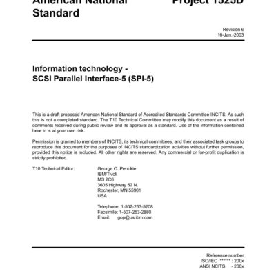 خرید و دانلود نسخه کامل کتاب SCSI Parallel Interface – 5 (SPI-5 r06)