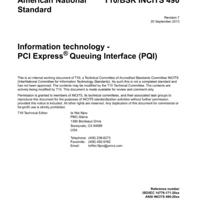 خرید و دانلود نسخه کامل کتاب SCSI – PCI Express Queuing Interface (PQI r07)