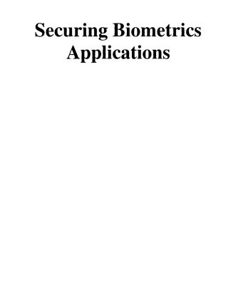خرید و دانلود نسخه کامل کتاب Securing Biometrics Applications