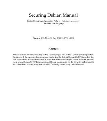 خرید و دانلود نسخه کامل کتاب Securing Debian Manual