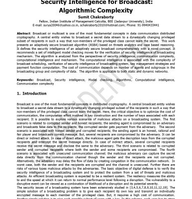 خرید و دانلود نسخه کامل کتاب Security Intelligence for Broadcast: Algorithmic Complexity