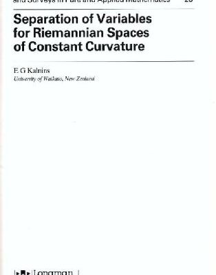 خرید و دانلود نسخه کامل کتاب Separation of Variables for Riemannian Spaces of Constant Curvature