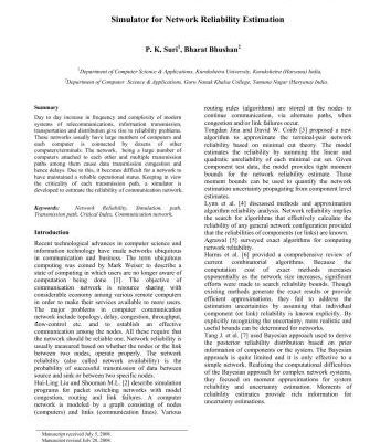 خرید و دانلود نسخه کامل کتاب Simulator for Network Reliability Estimation