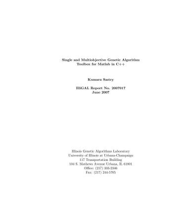 خرید و دانلود نسخه کامل کتاب Single and Multiobjective Genetic Algorithm Toolbox for Matlab in C++