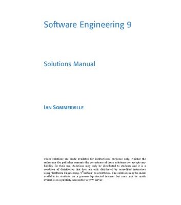 خرید و دانلود نسخه کامل کتاب Software Engineering 9: Solutions Manual