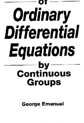 خرید و دانلود نسخه کامل کتاب Solution of ordinary differential equations by Continuous Groups