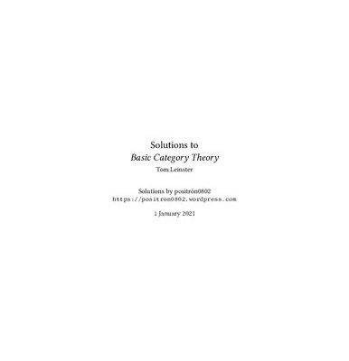 خرید و دانلود نسخه کامل کتاب Solutions to “Basic Category Theory” by Tom Leinster
