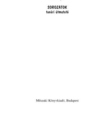 خرید و دانلود نسخه کامل کتاب Sorozatok tanári útmutató