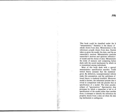 خرید و دانلود نسخه کامل کتاب Specification Searches: Ad Hoc Inference with Nonexperimental Data