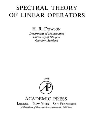 خرید و دانلود نسخه کامل کتاب Spectral theory of linear operators