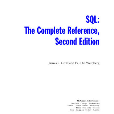 خرید و دانلود نسخه کامل کتاب SQL : the complete reference