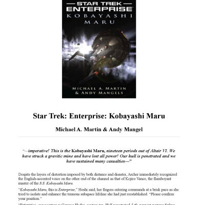خرید و دانلود نسخه کامل کتاب Star Trek: Enterprise: Kobayashi Maru (Star Trek : Enterprise)