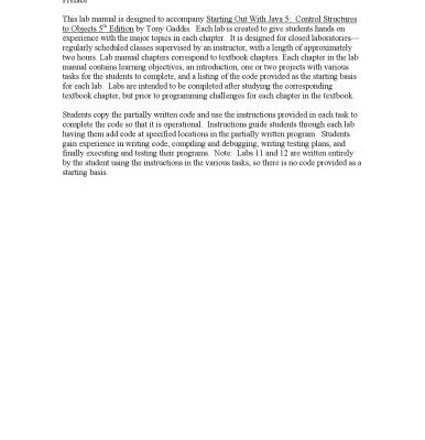 خرید و دانلود نسخه کامل کتاب Starting Out with Java: From Control Structures through Objects, Lab Manual