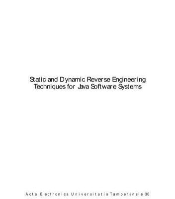 خرید و دانلود نسخه کامل کتاب Static And Dynamic Reverse Engineering Techniques for Java Software Systems