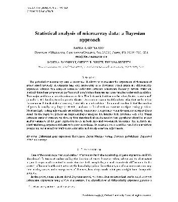 خرید و دانلود نسخه کامل کتاب Statistical analysis of microarray data: a Bayesian approach