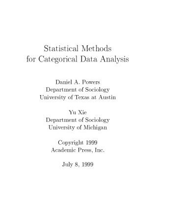 خرید و دانلود نسخه کامل کتاب Statistical Methods for Categorical Data Analysis