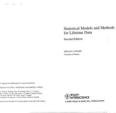 خرید و دانلود نسخه کامل کتاب Statistical Models and Methods for Lifetime Data