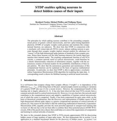 خرید و دانلود نسخه کامل کتاب STDP enables spiking neurons to detect hidden causes of their inputs