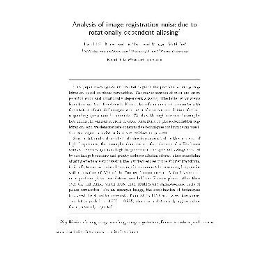 خرید و دانلود نسخه کامل کتاب Stone Tao McGuire – Analysis of image registration noise due to rotationally dependent aliasing