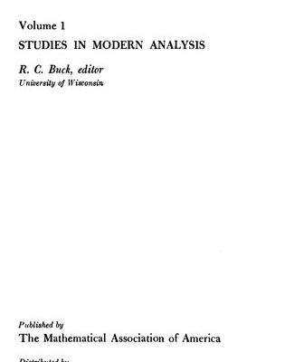 خرید و دانلود نسخه کامل کتاب Studies in modern analysis, vol.1