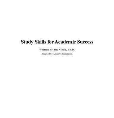 خرید و دانلود نسخه کامل کتاب Study Skills for Academic Success