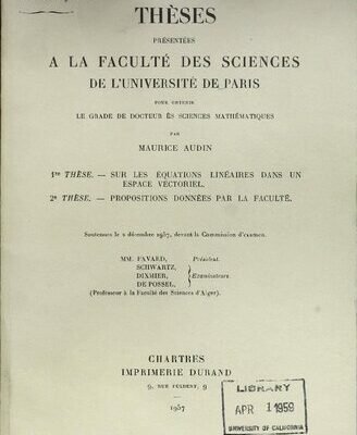 خرید و دانلود نسخه کامل کتاب Sur Les Equations Lineaires dans un Espace Vectoriel
