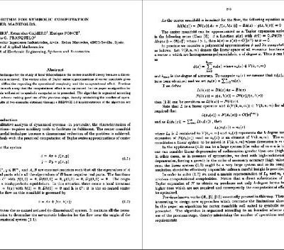 خرید و دانلود نسخه کامل کتاب Symbolic computation of center manifolds