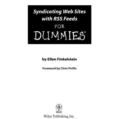 خرید و دانلود نسخه کامل کتاب Syndicating Web Sites with RSS Feeds For Dummies ®