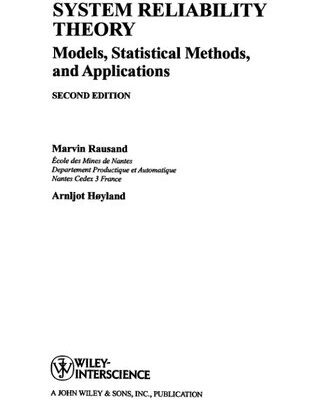 خرید و دانلود نسخه کامل کتاب System reliability theory. Models, Statistical Methods, and Applications