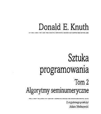 خرید و دانلود نسخه کامل کتاب Sztuka Programowania. Tom 2. Algorytmy seminumeryczne