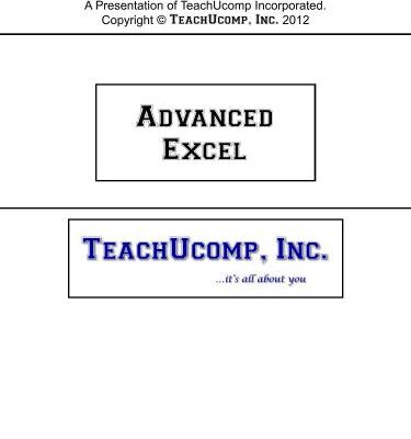 خرید و دانلود نسخه کامل کتاب TeachUcomp. Advanced Excel