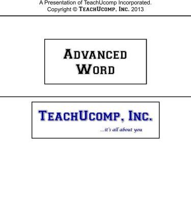 خرید و دانلود نسخه کامل کتاب TeachUcomp. Advanced Word
