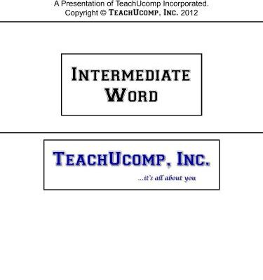 خرید و دانلود نسخه کامل کتاب TeachUcomp. Intermediate Word