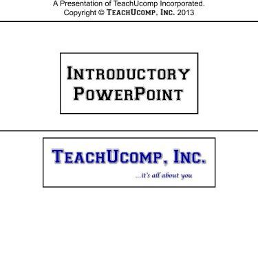 خرید و دانلود نسخه کامل کتاب TeachUcomp. Introductory PowerPoint