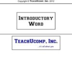 خرید و دانلود نسخه کامل کتاب TeachUcomp. Introductory Word