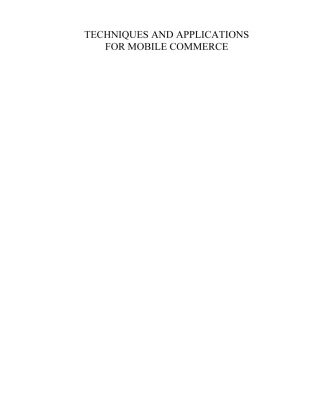 خرید و دانلود نسخه کامل کتاب Techniques and Applications for Mobile Commerce: Proceedings of TAMoCo 2008