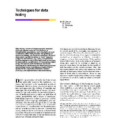 خرید و دانلود نسخه کامل کتاب Techniques for Data Hiding