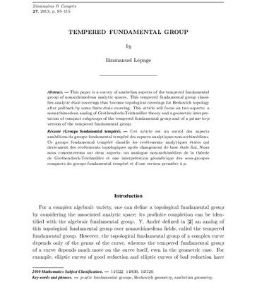 خرید و دانلود نسخه کامل کتاب Tempered fundamental group