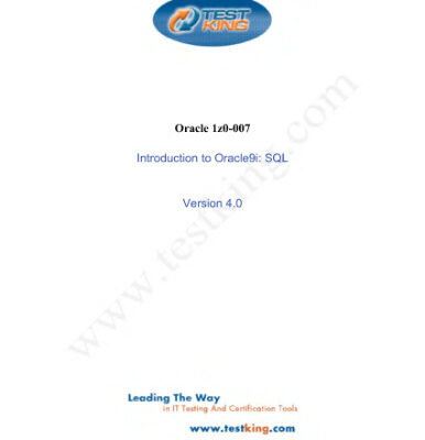 خرید و دانلود نسخه کامل کتاب Test King – Introduction to Oracle 9i SQL