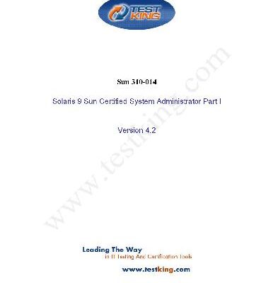 خرید و دانلود نسخه کامل کتاب Test King – Solaris 9 Sun Certified System Administrator Part I – 310-014 4 2