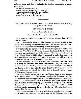 خرید و دانلود نسخه کامل کتاب The Apparition Dates of the Andromede (or Bielid) Meteor Swarms