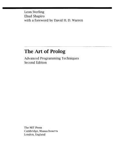 خرید و دانلود نسخه کامل کتاب The art of Prolog: advanced programming techniques