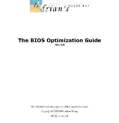 خرید و دانلود نسخه کامل کتاب The BIOS optimization guide v5.8