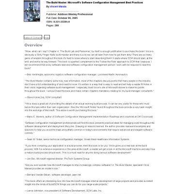 خرید و دانلود نسخه کامل کتاب The Build Master: Microsoft’s Software Configuration Management Best Practices