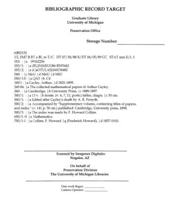 خرید و دانلود نسخه کامل کتاب The collected mathematical papers of Arthur Cayley