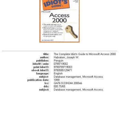 خرید و دانلود نسخه کامل کتاب The complete idiot’s guide to Microsoft Access 2000