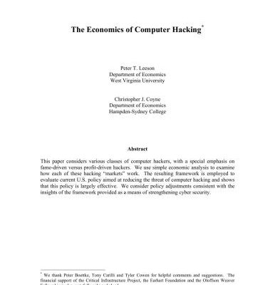 خرید و دانلود نسخه کامل کتاب The Economics of Computer Hacking