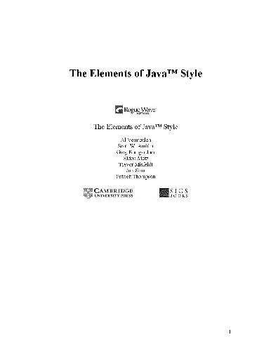 خرید و دانلود نسخه کامل کتاب The Elements of Java Style_687769f2260d6.jpeg خرید و دانلود نسخه کامل کتاب The Elements of Java Style